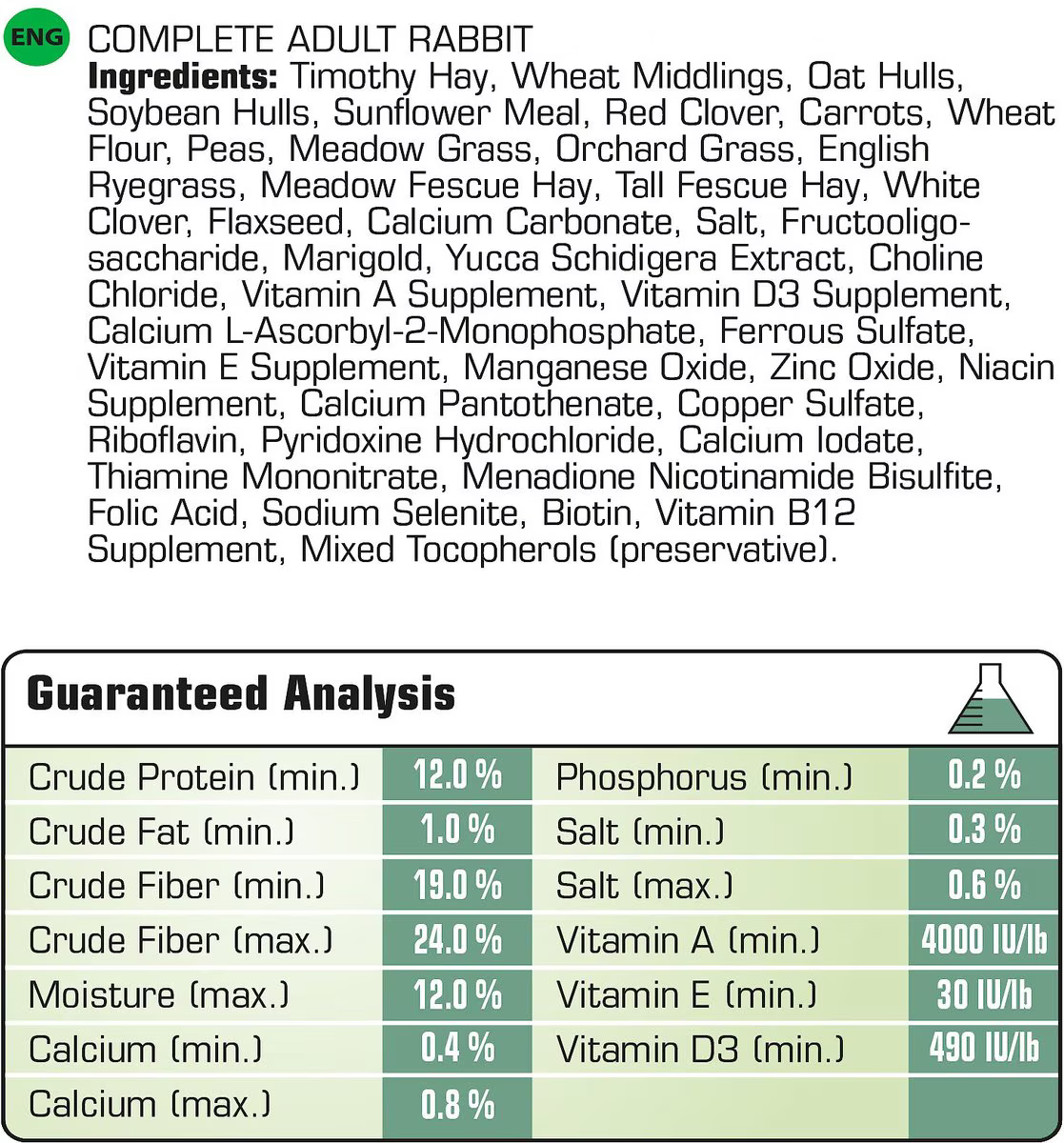 Complete Adult Rabbit Food
